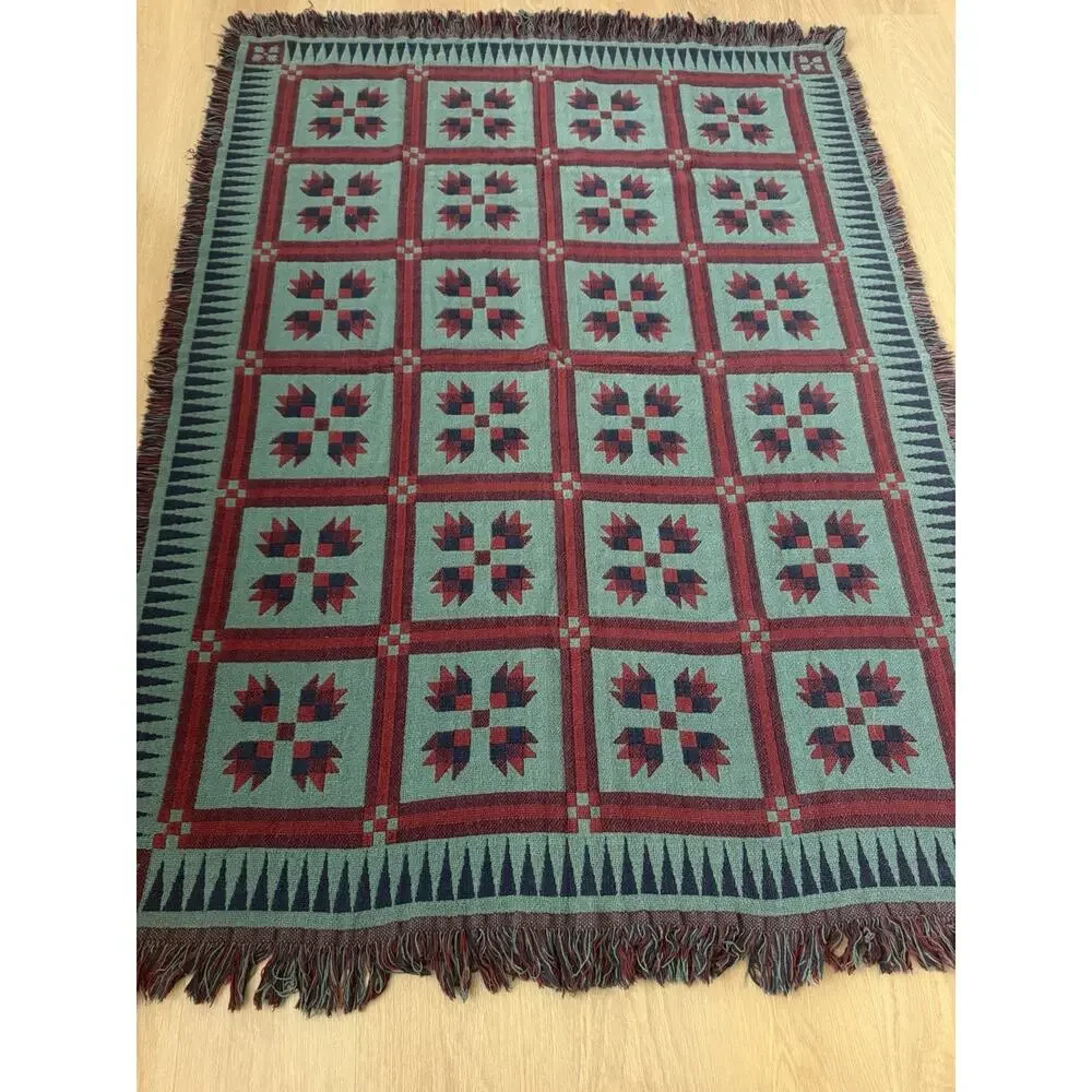 Vintage Southwestern Set Of Two Native American Style Blankets Throw